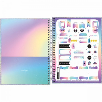 Caderno Colegial Glow - 01 Materia 80 fls - Tlibra