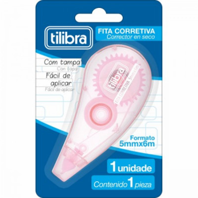 Corretivo Fita Tilibra - Rosa Claro -  5mmx6m