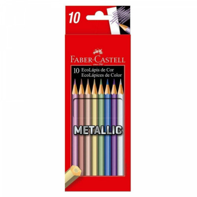 Lapis de Cor Faber Castell Metallic 10 cores - 120410G