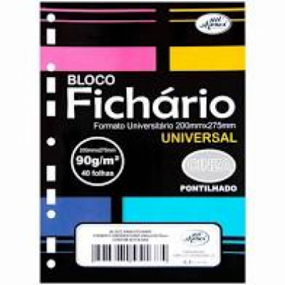 Bloco Refil Fichario Universitario  Cinza Pontilhado  - Universal  90g - Merci