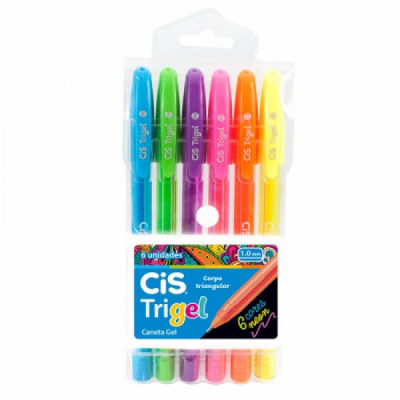 Caneta Cis Trigel Neon 06 Cores