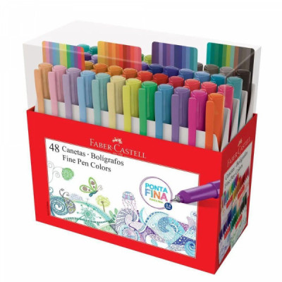 Caneta hidrografica Finepen 0,4mm 48 cores FPB/ES48ZF - Faber Castell