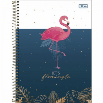 Caderno Universitário Aloha Flamingo - 16 Matérias 260fls - Tlibra