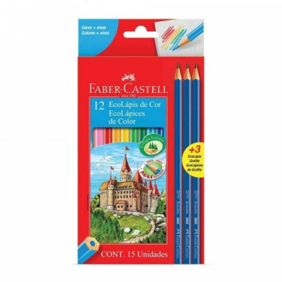 Lápis de Cor Longo Faber-Castell com Brinde 120112+3GR